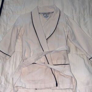 Cozy Kids Cream Robe with Black Trim